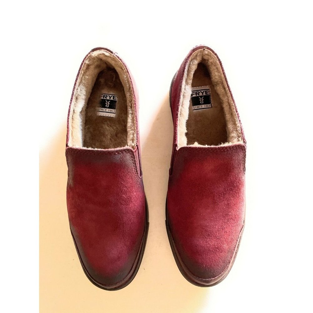Frye Gemma Slip Shearling Size 5.5M Bordeaux NEW In Box